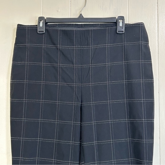 Chico’s Stretch Black Plaid Pants Elastic Band Pull On Pants Size 14. - Picture 6 of 13